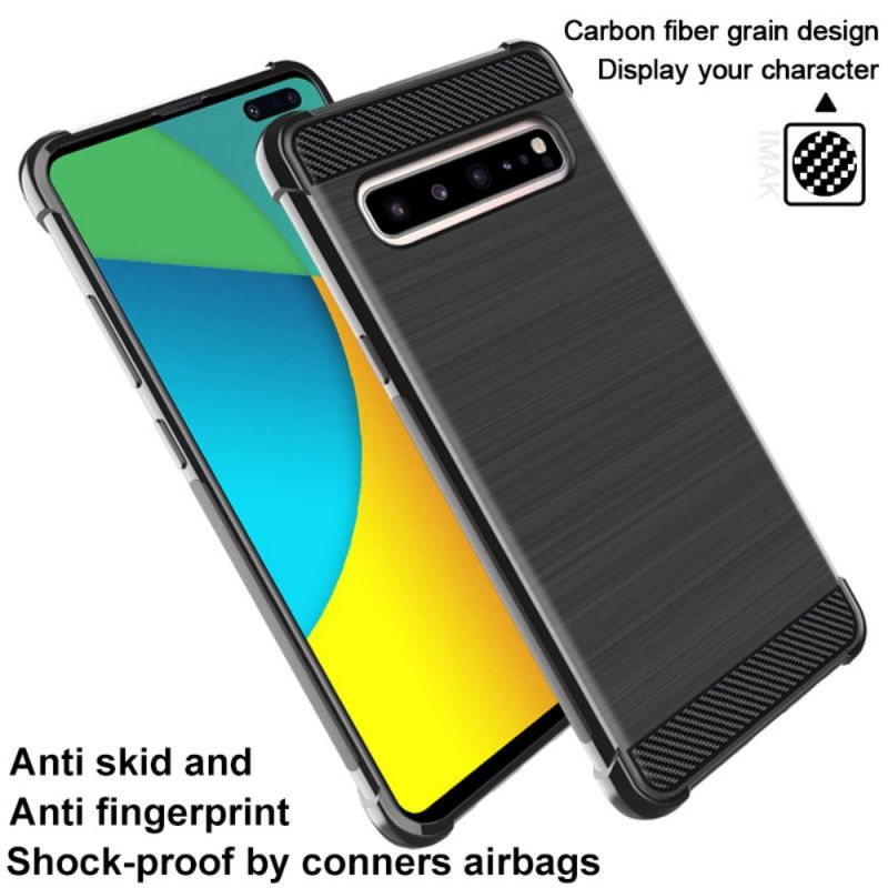 Hoesje Samsung Galaxy S10 5G Imak Geborsteld Koolstofvezel