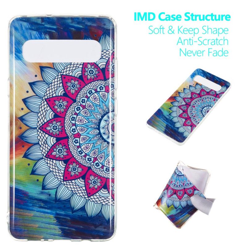 Hoesje Samsung Galaxy S10 5G Telefoonhoesje Fluorescerende Mandala