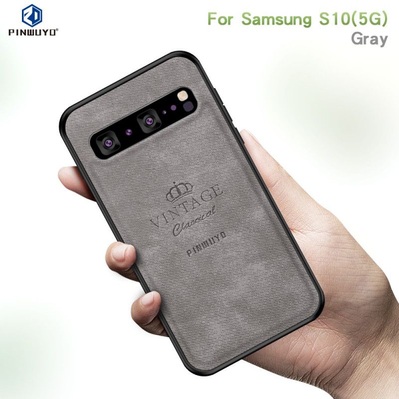 Hoesje voor Samsung Galaxy S10 5G Bruin Grijs Eervolle Vintage Pinwuyo