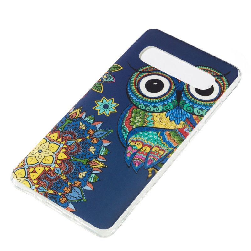 Hoesje voor Samsung Galaxy S10 5G Fluorescerende Mandala-Uil