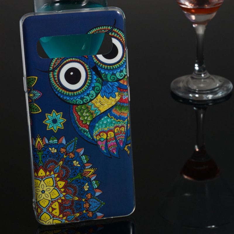 Hoesje voor Samsung Galaxy S10 5G Fluorescerende Mandala-Uil