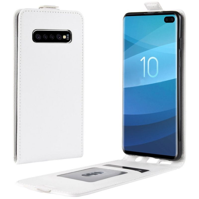 Leren Hoesje Samsung Galaxy S10 5G Rood Zwart Telefoonhoesje Vouwledereffect