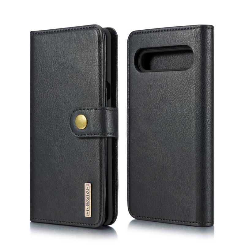 Leren Hoesje voor Samsung Galaxy S10 5G Grijs Zwart Dg. Afneembare Case