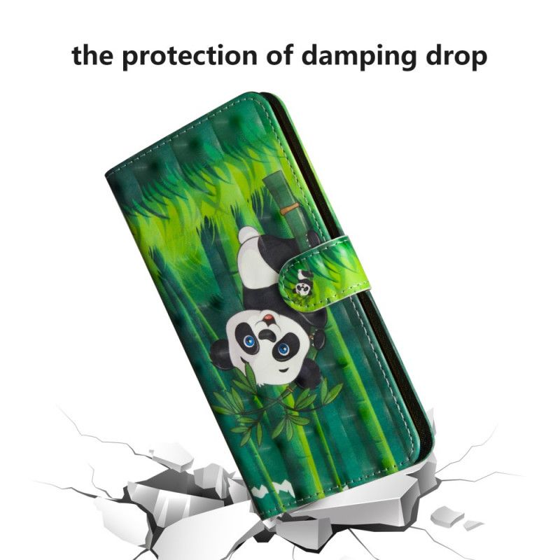 Leren Hoesje voor Samsung Galaxy S10 5G Panda En Bamboe