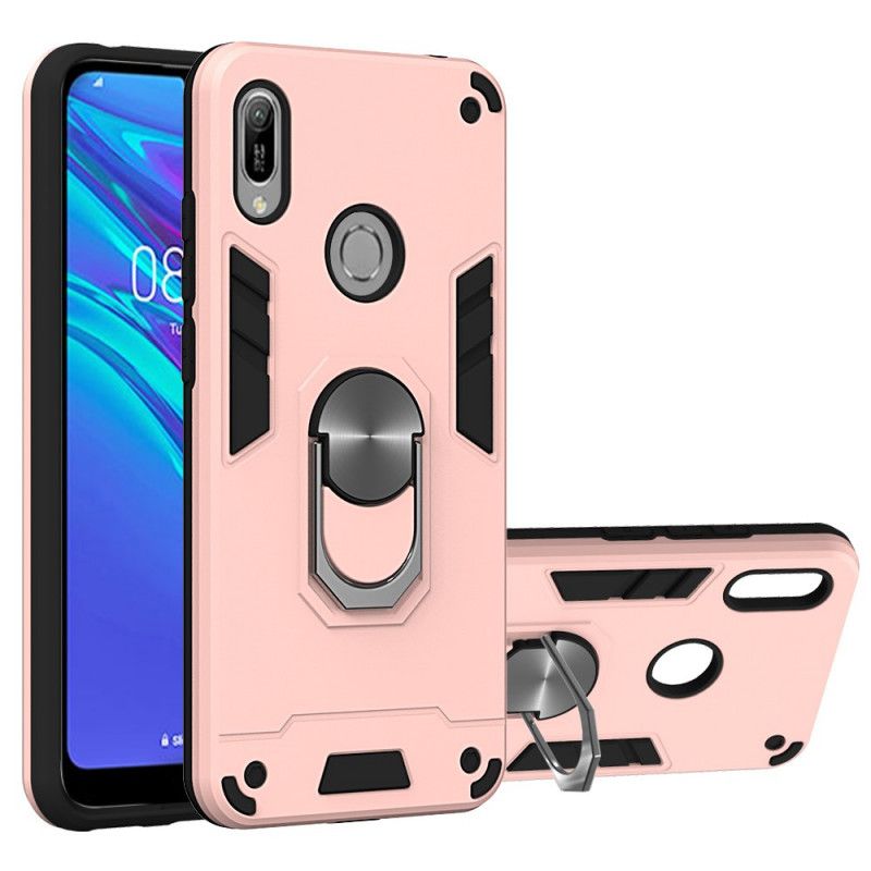 Cover Hoesje Honor 8A Rood Wit Telefoonhoesje Afneembare Ringhouder