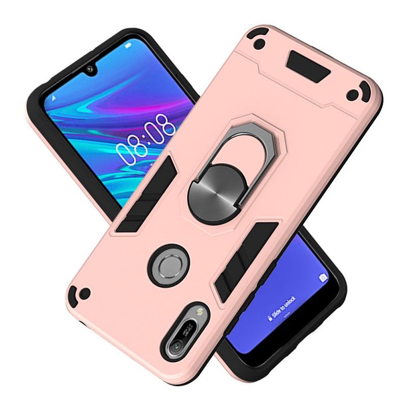 Cover Hoesje Honor 8A Rood Wit Telefoonhoesje Afneembare Ringhouder