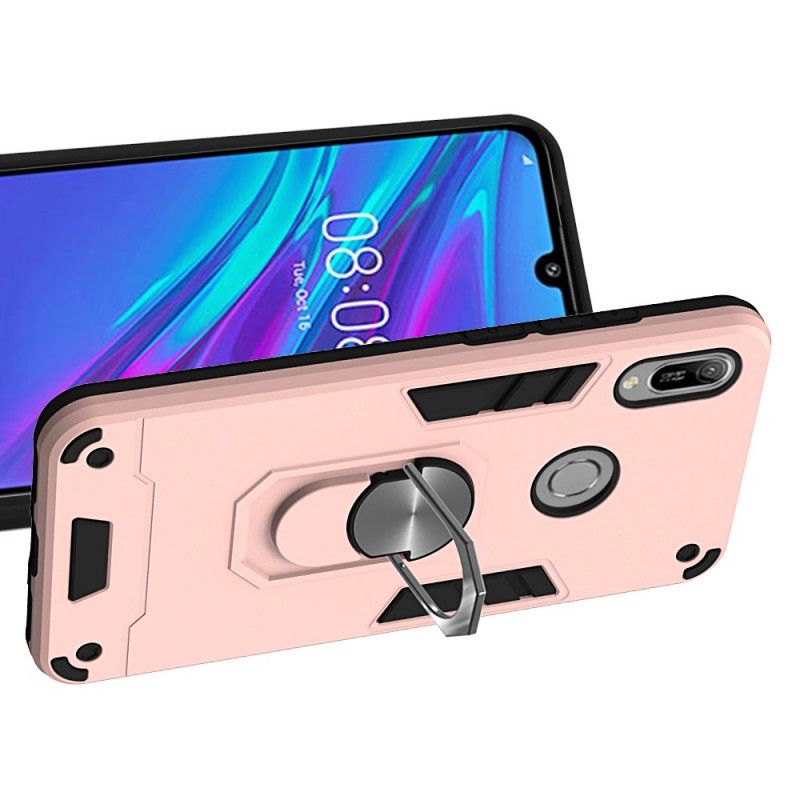 Cover Hoesje Honor 8A Rood Wit Telefoonhoesje Afneembare Ringhouder