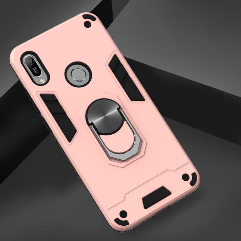 Cover Hoesje Honor 8A Rood Wit Telefoonhoesje Afneembare Ringhouder