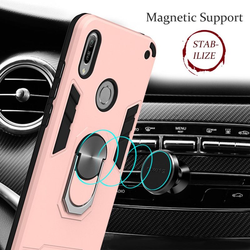 Cover Hoesje Honor 8A Rood Wit Telefoonhoesje Afneembare Ringhouder