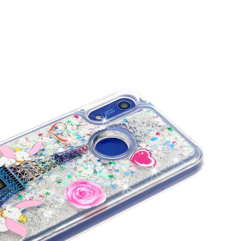 Cover Hoesje Honor 8A Telefoonhoesje Eiffeltoren Glitter