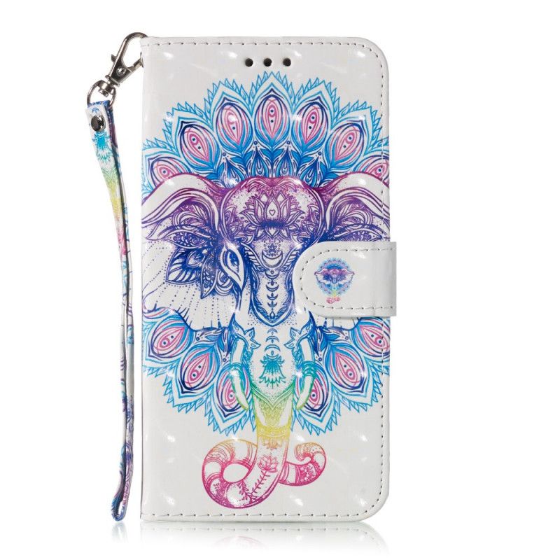 Leren Hoesje Honor 8A Telefoonhoesje Mandala Met Olifantenpatroon