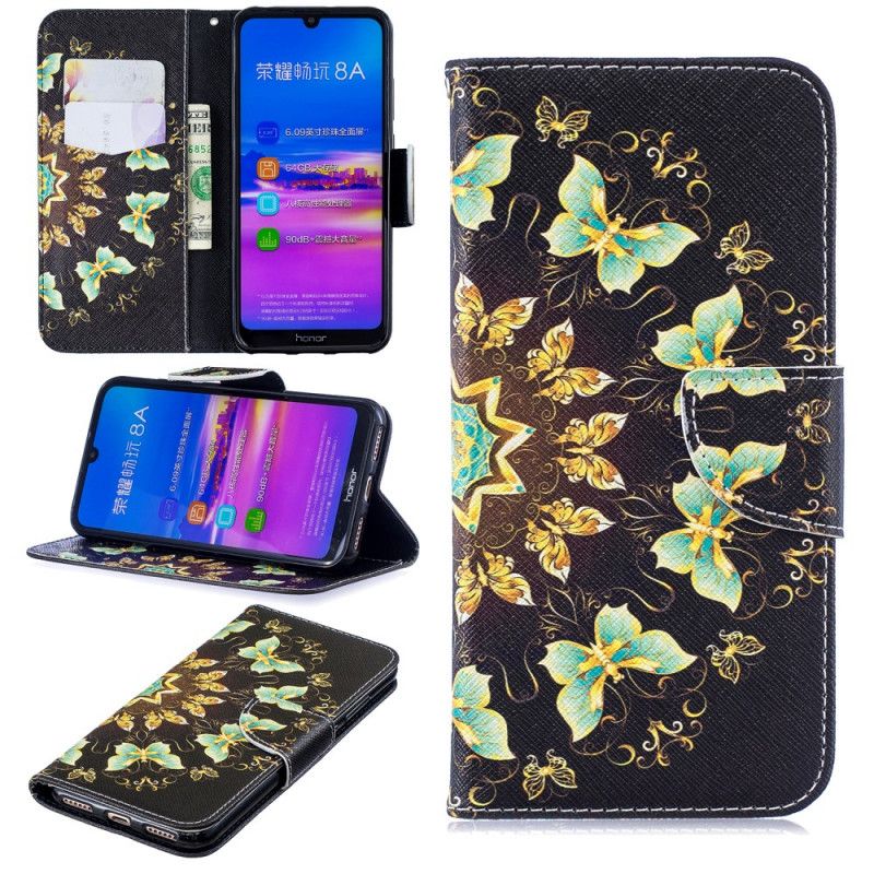 Leren Hoesje Honor 8A Vlinder Mandala