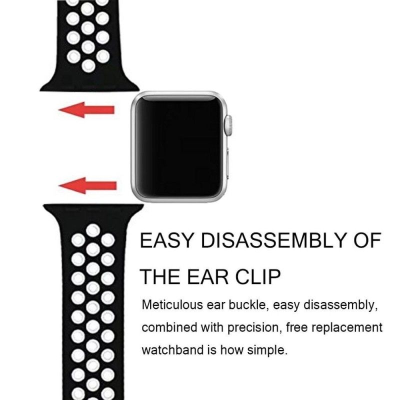 Appel Horlogeband 40/38 Mm Tweekleurig Geventileerd Siliconen