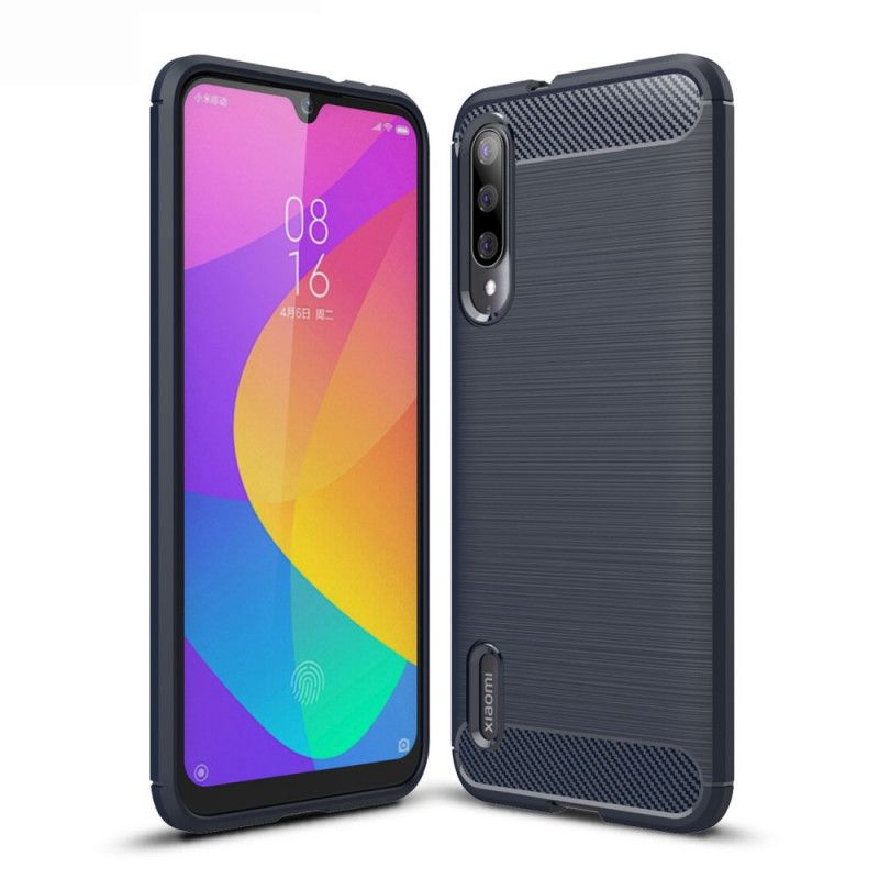 Case Hoesje Xiaomi Mi A3 Rood Zwart Telefoonhoesje Geborsteld Koolstofvezel