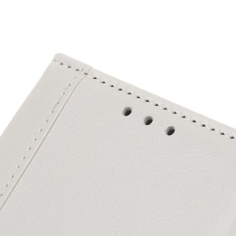 Cover Folio-hoesje Xiaomi Mi A3 Wit Zwart Telefoonhoesje Sluiting Elegantie Van Imitatieleer