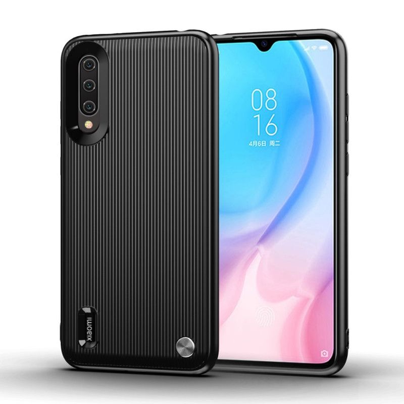 Cover Hoesje Xiaomi Mi A3 Rood Zwart Telefoonhoesje Getextureerde Siliconen