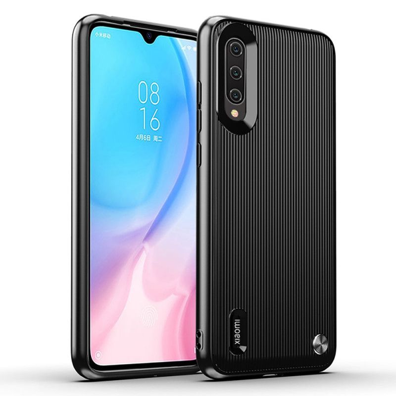 Cover Hoesje Xiaomi Mi A3 Rood Zwart Telefoonhoesje Getextureerde Siliconen