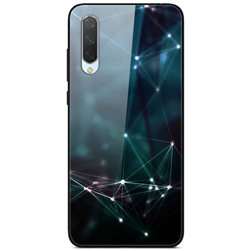 Cover Hoesje Xiaomi Mi A3 Telefoonhoesje Abstracte Kleuren Van Gehard Glas