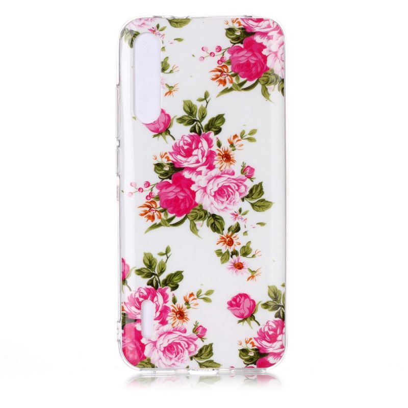 Cover Hoesje Xiaomi Mi A3 Telefoonhoesje Fluorescerende Vrijheidsbloemen