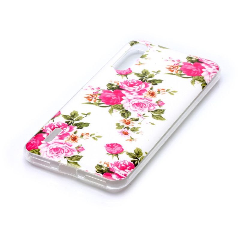 Cover Hoesje Xiaomi Mi A3 Telefoonhoesje Fluorescerende Vrijheidsbloemen