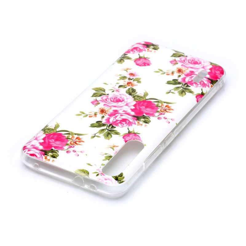 Cover Hoesje Xiaomi Mi A3 Telefoonhoesje Fluorescerende Vrijheidsbloemen