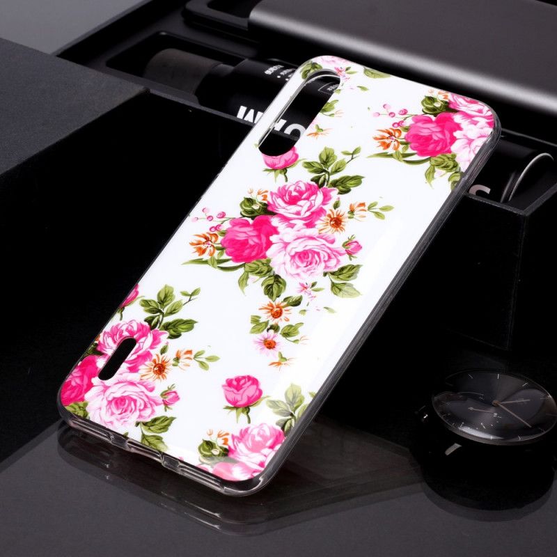 Cover Hoesje Xiaomi Mi A3 Telefoonhoesje Fluorescerende Vrijheidsbloemen