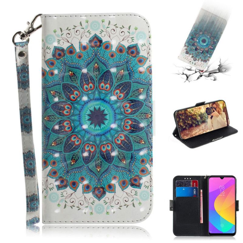 Flip Case Leren Xiaomi Mi A3 Meesterlijke Mandala Met String