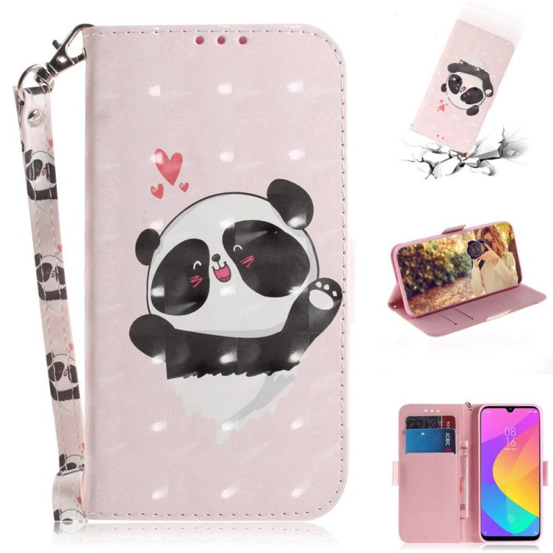 Flip Case Leren Xiaomi Mi A3 Panda Love Met String