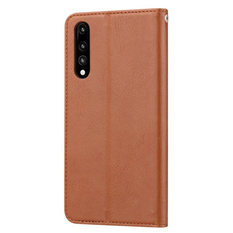 Folio-hoesje voor Xiaomi Mi A3 Bruin Zwart Kaarthouder Van Imitatieleer