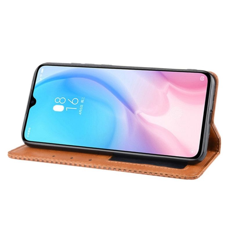 Folio-hoesje voor Xiaomi Mi A3 Rood Zwart Gestileerd Vintage Leereffect