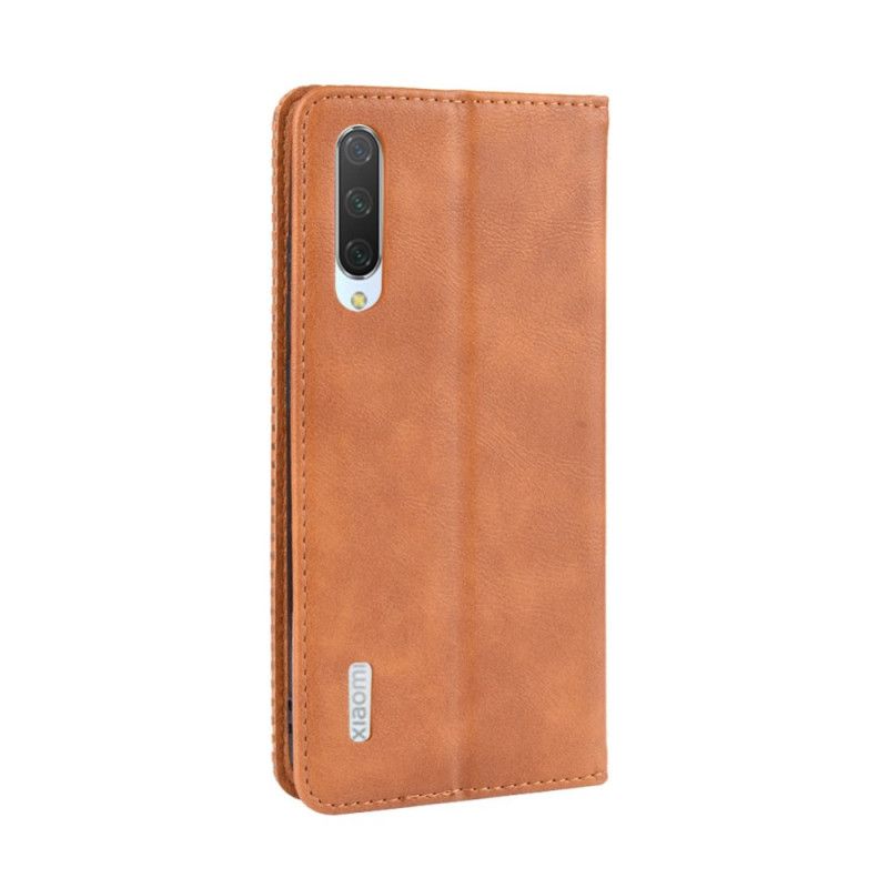 Folio-hoesje voor Xiaomi Mi A3 Rood Zwart Gestileerd Vintage Leereffect