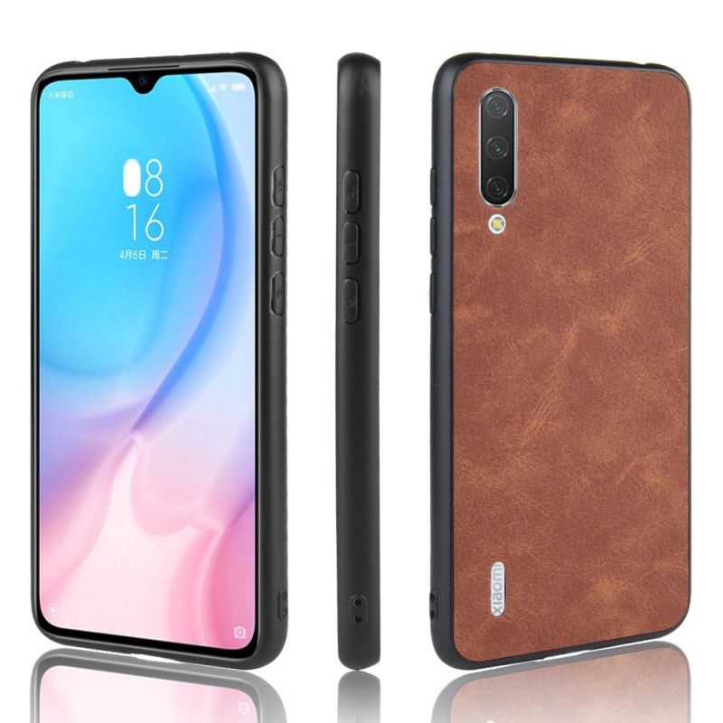 Hoesje voor Xiaomi Mi A3 Donkerblauw Verfijnde Look Met Leereffect