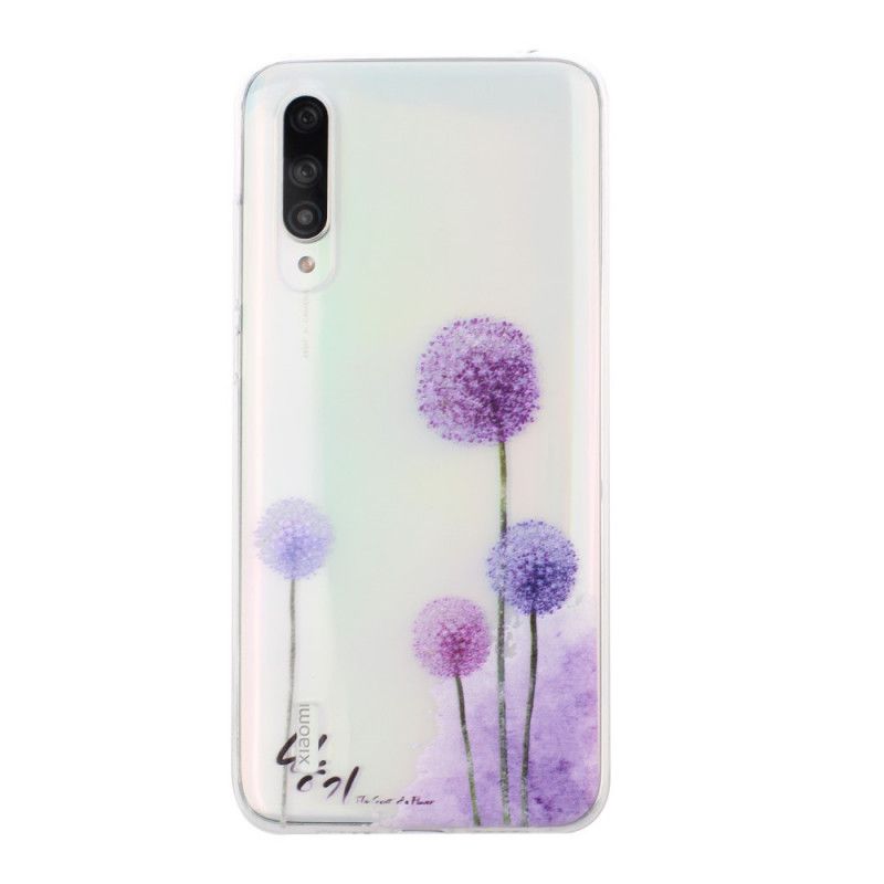 Hoesje voor Xiaomi Mi A3 Transparant Gekleurde Paardenbloemen