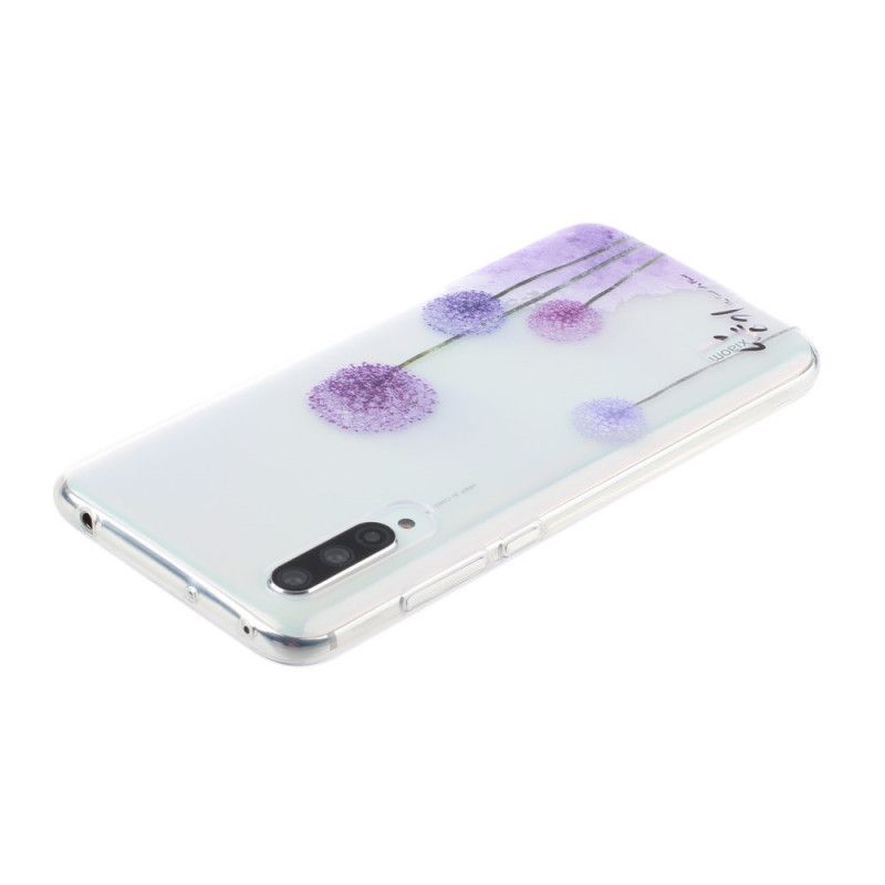 Hoesje voor Xiaomi Mi A3 Transparant Gekleurde Paardenbloemen