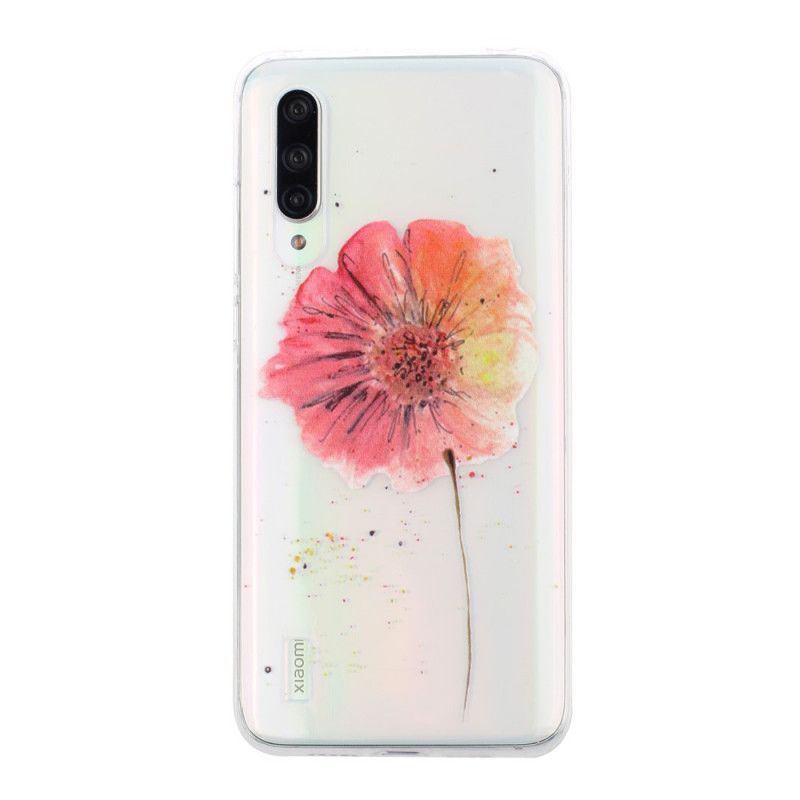 Hoesje voor Xiaomi Mi A3 Transparante Aquarel Klaproos