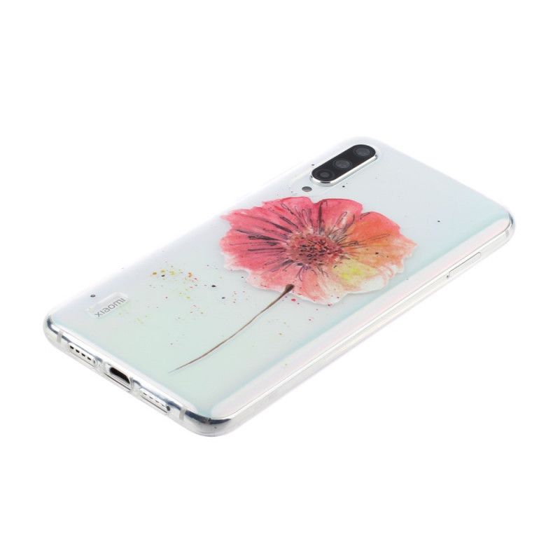 Hoesje voor Xiaomi Mi A3 Transparante Aquarel Klaproos