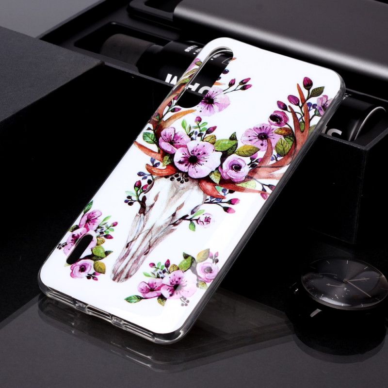 Hoesje Xiaomi Mi A3 Eland Met Fluorescerende Bloemen