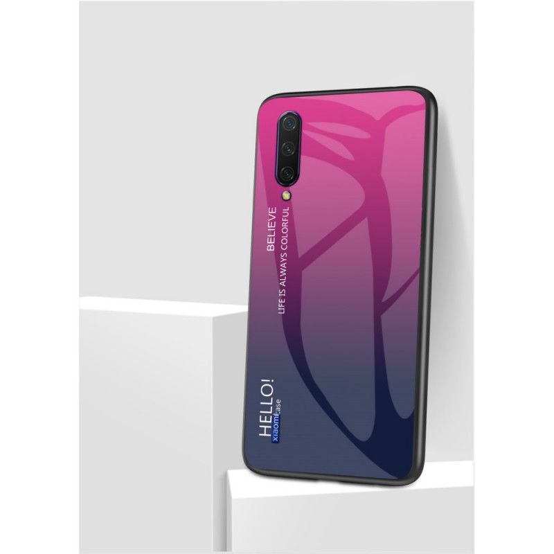 Hoesje Xiaomi Mi A3 Rood Wit Hallo Gehard Glas