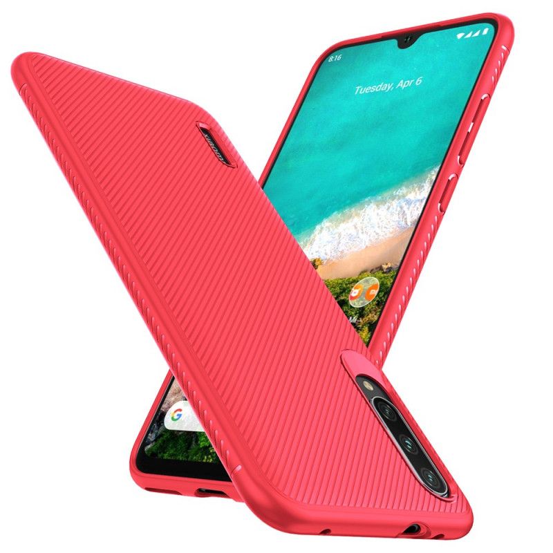 Hoesje Xiaomi Mi A3 Rood Zwart Keperstof Uit De Jazzserie