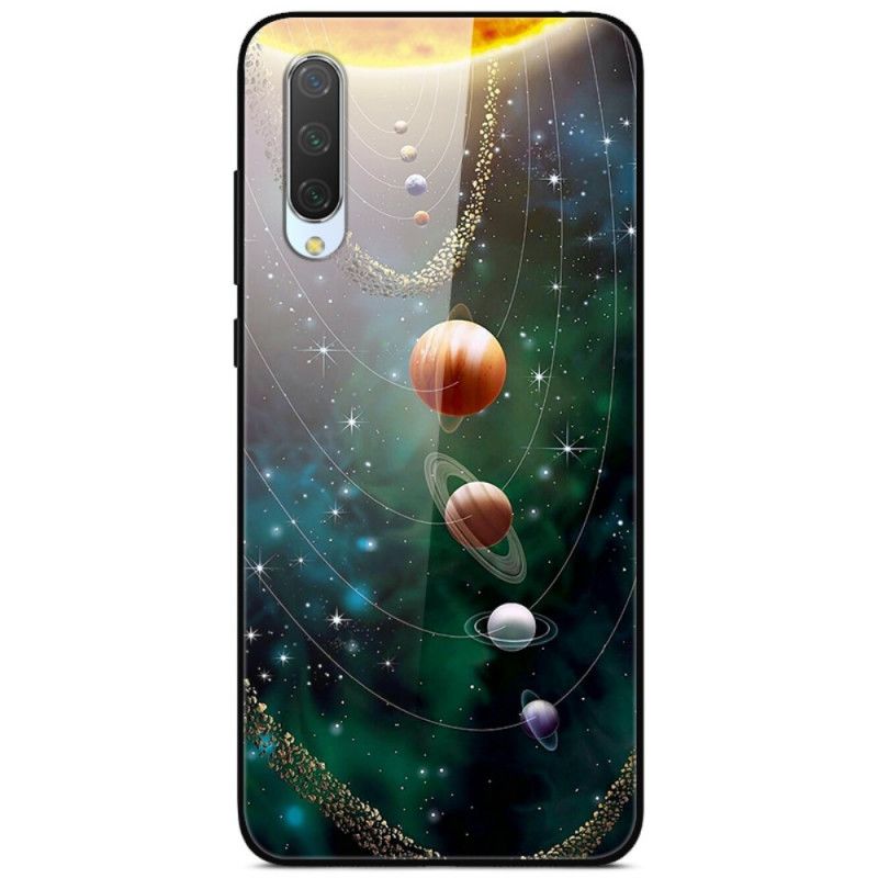 Hoesje Xiaomi Mi A3 Telefoonhoesje Zonnestelsel Planeet Gehard Glas