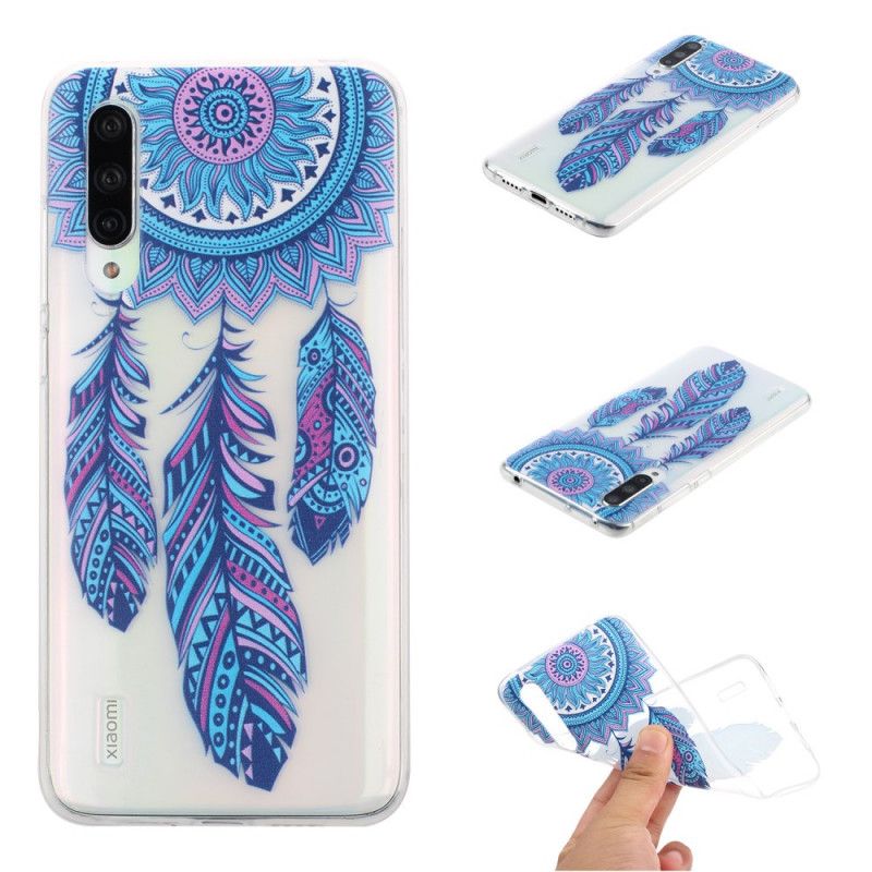 Hoesje Xiaomi Mi A3 Transparante Vanger Dromen Blauwe Veren