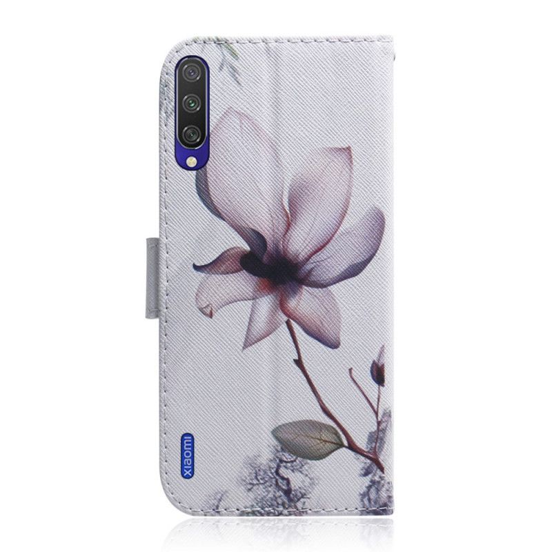 Leren Hoesje voor Xiaomi Mi A3 Een Roze Bloem