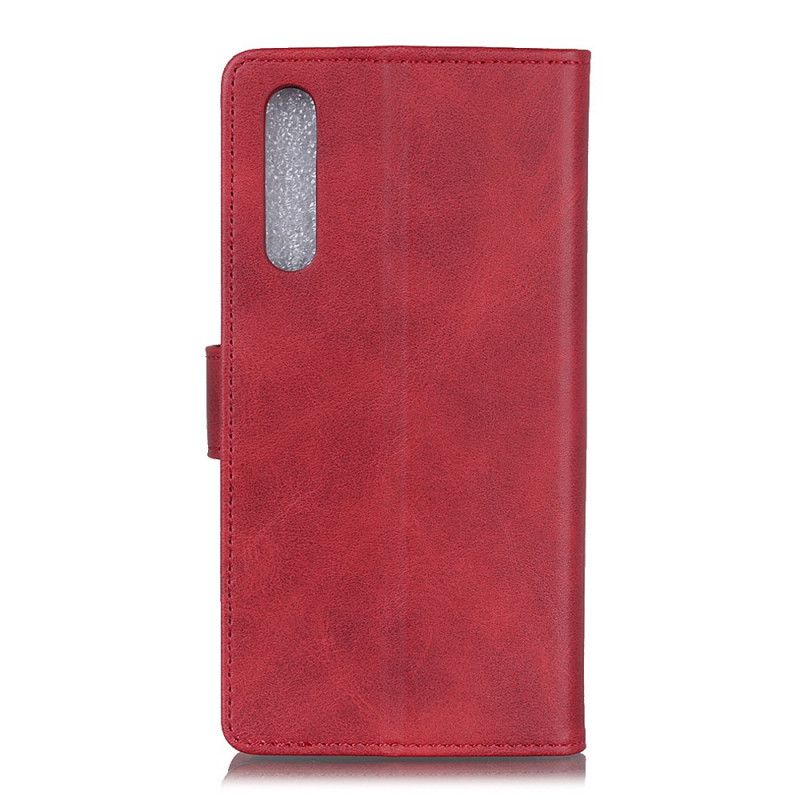 Leren Hoesje voor Xiaomi Mi A3 Rood Zwart Retro Leereffect Mat