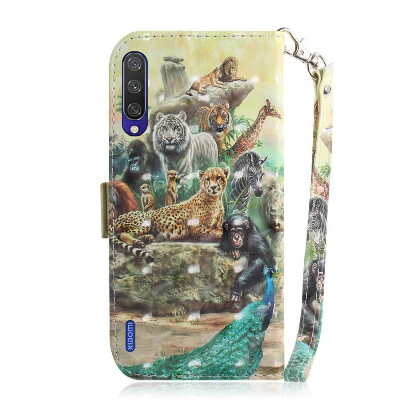 Leren Hoesje voor Xiaomi Mi A3 String Safari Dieren