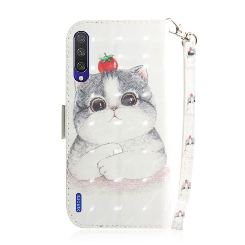 Leren Hoesje voor Xiaomi Mi A3 Tomaat Op De String Kat