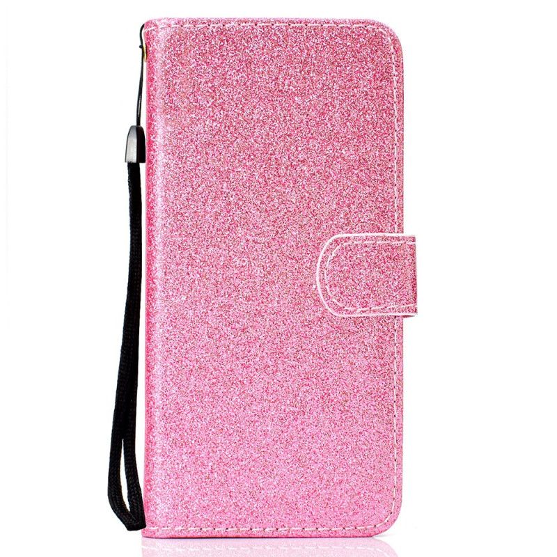 Leren Hoesje voor Xiaomi Mi A3 Zilver Magenta Glitter