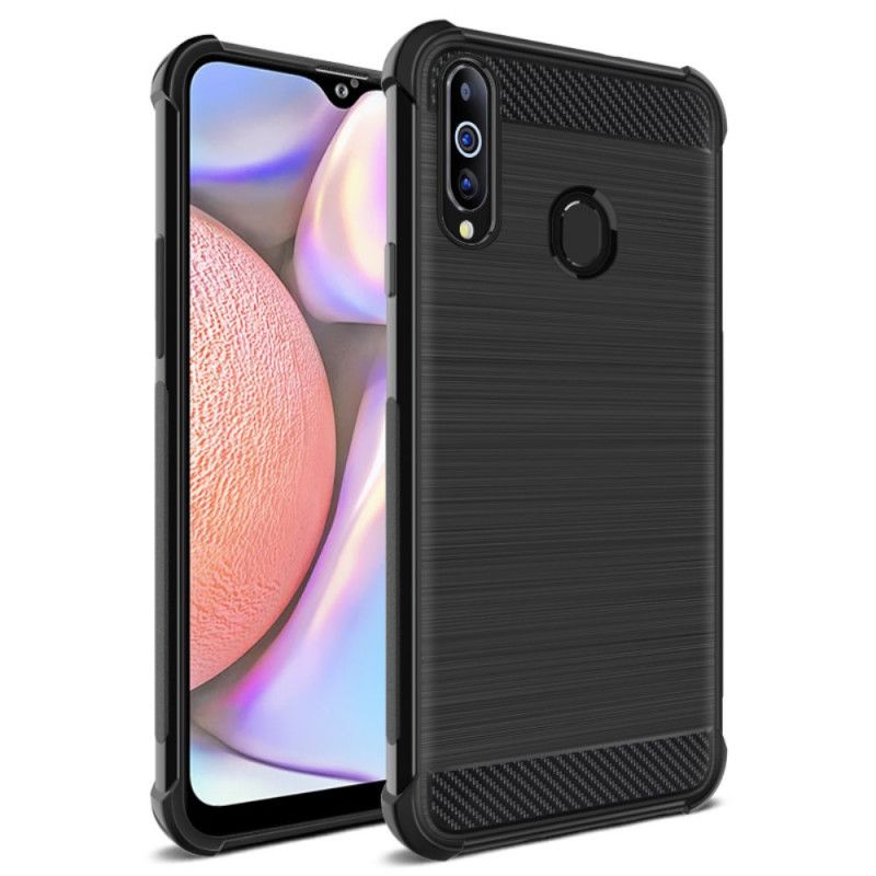 Cover Hoesje Samsung Galaxy A20s Telefoonhoesje Imak Vega Serie Geborsteld Koolstofvezel