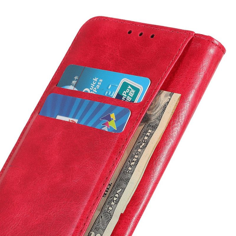 Folio-hoesje voor Samsung Galaxy A20s Zwart Vintage Splitleren Klinknagels