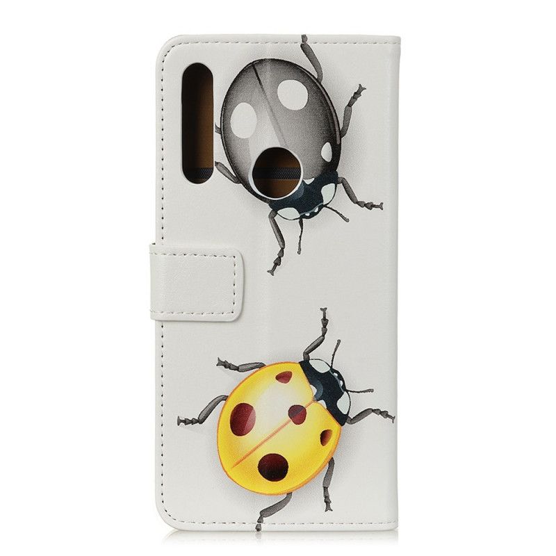 Leren Hoesje Samsung Galaxy A20s Lieveheersbeestjes