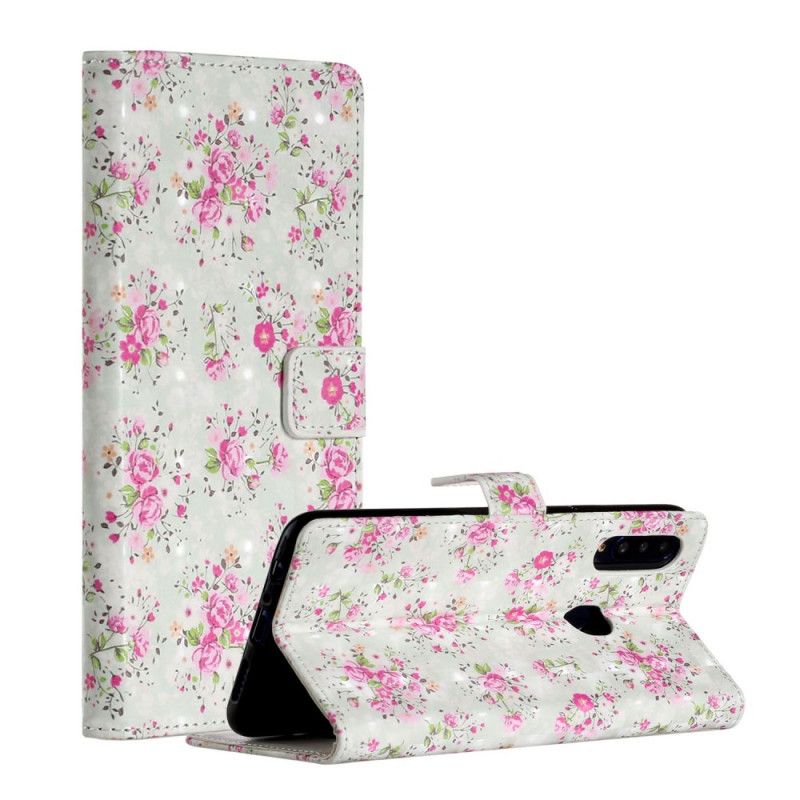 Leren Hoesje Samsung Galaxy A20s Telefoonhoesje Bloemen In Waanzin